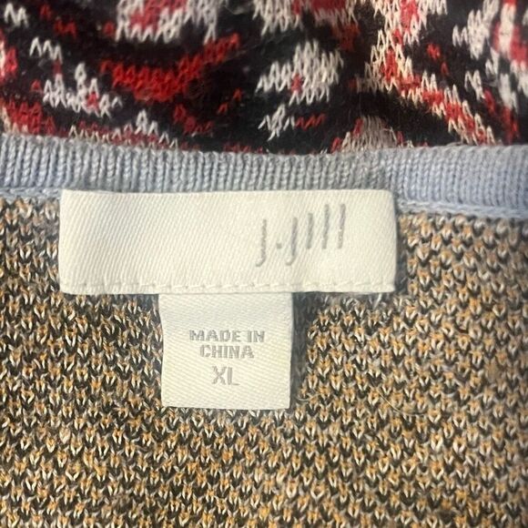 J Jill Linen & Cotton 3/4 Sleeve Boho Print Boat Neck Sweater Top Sz XL - Picture 5 of 7